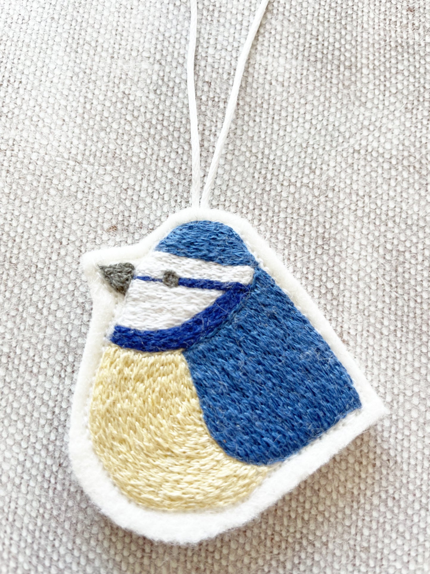 Hand Embroidered Blue Tit Decoration