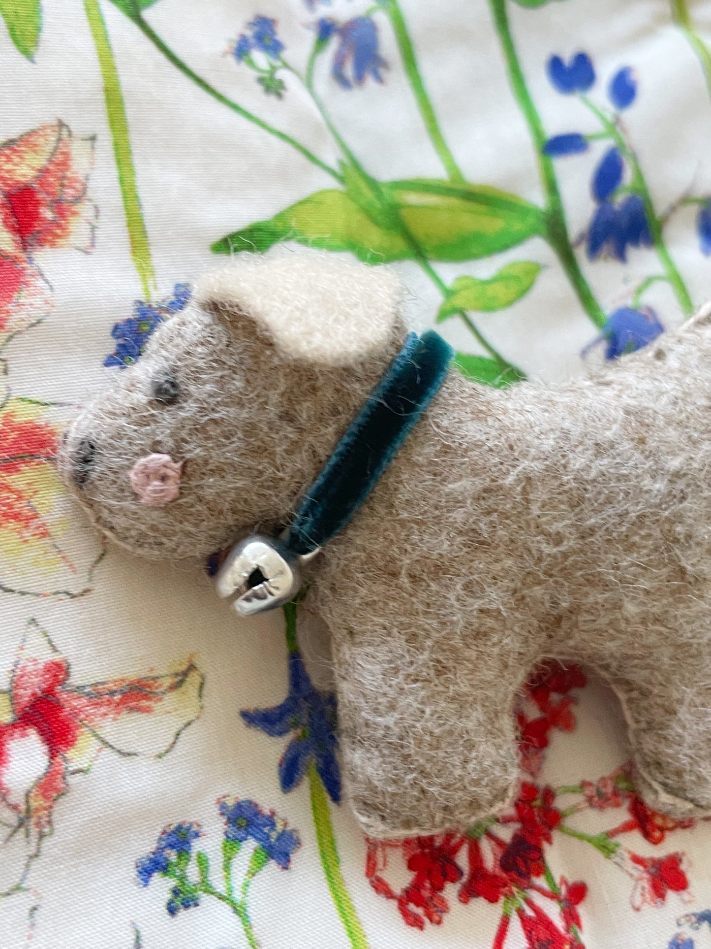 Handmade Wool Felt Border Terrier Brooch