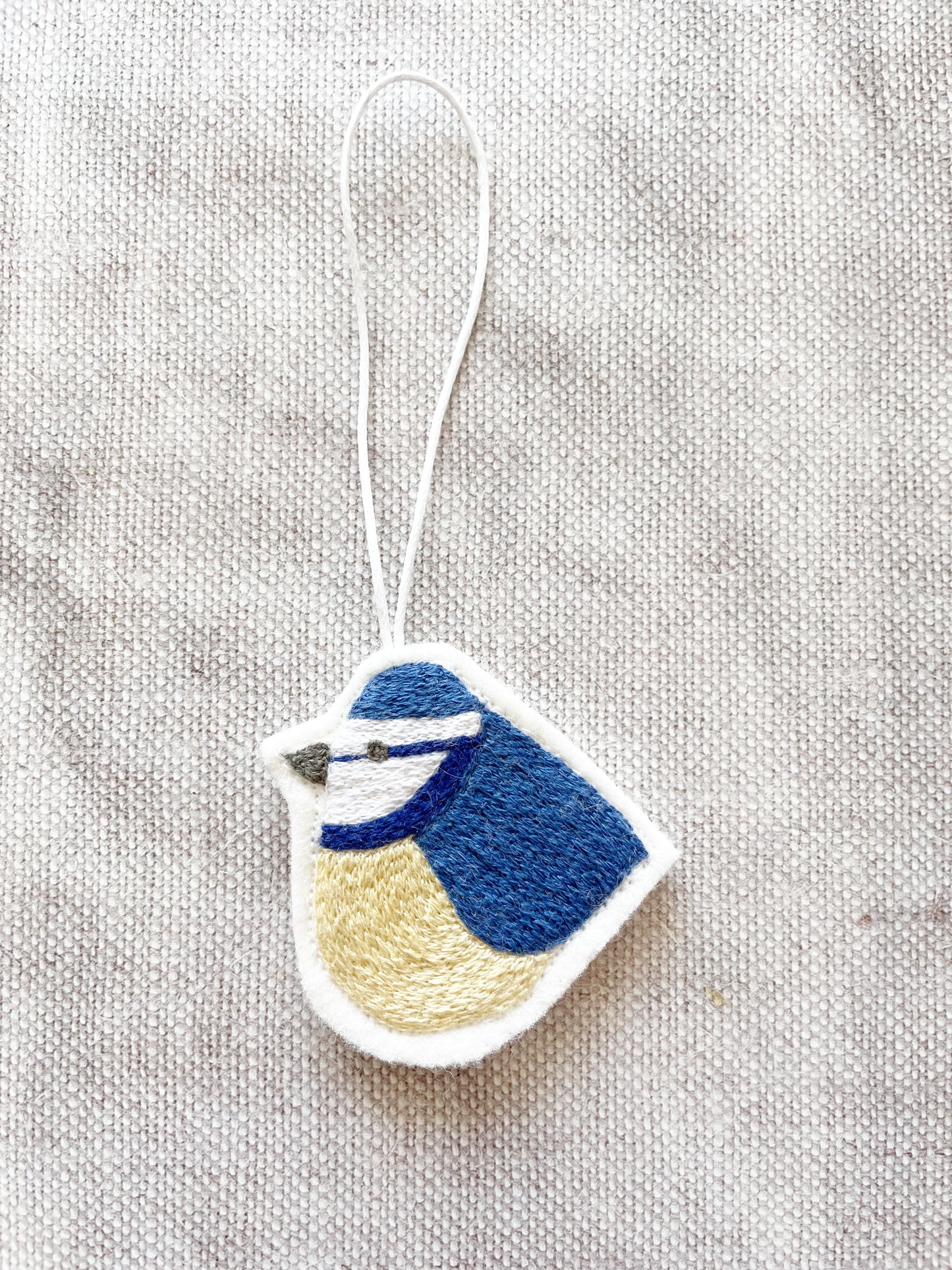 Hand Embroidered Blue Tit Decoration