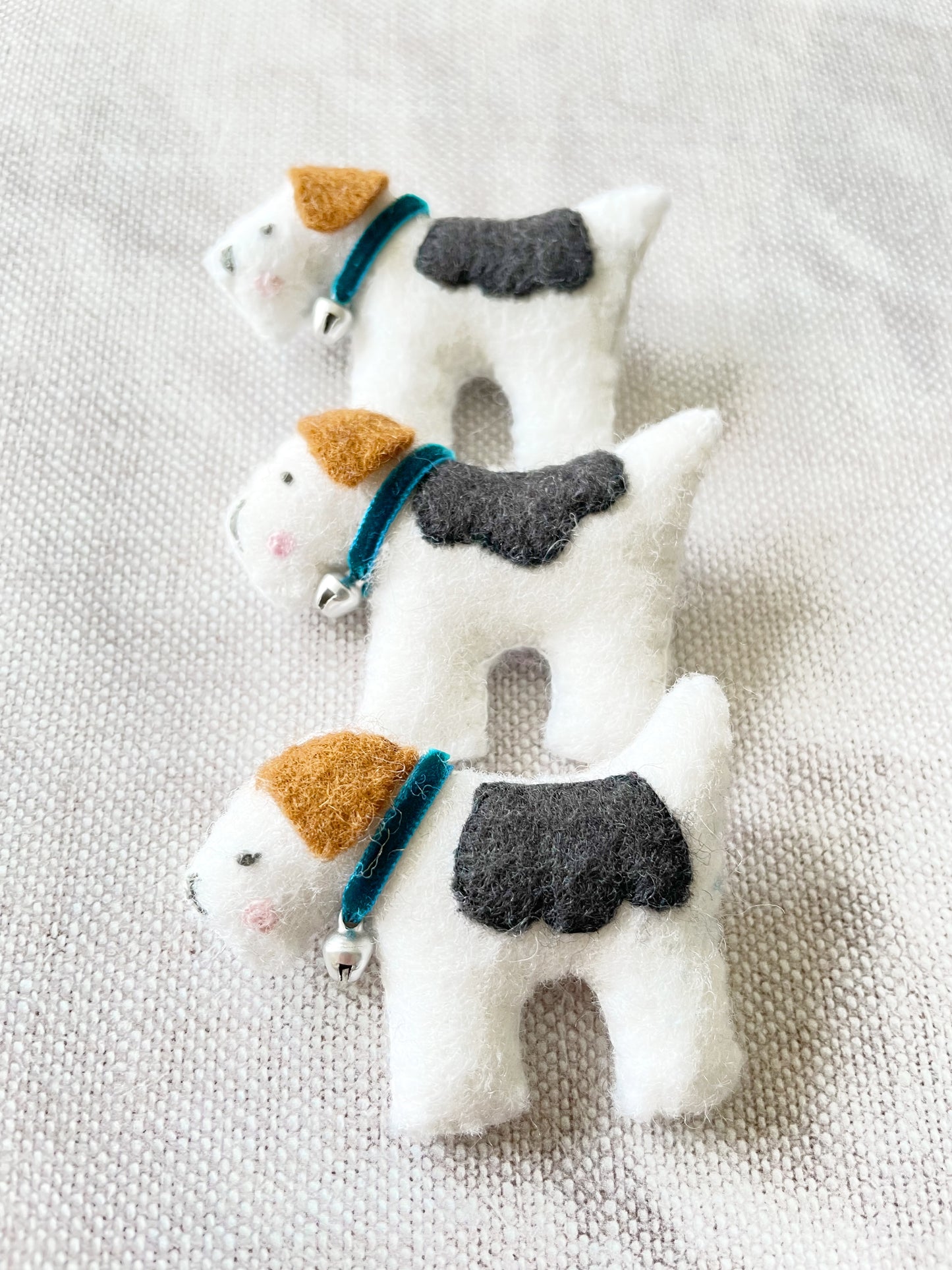 Handmade Wool Felt Terrier Brooch