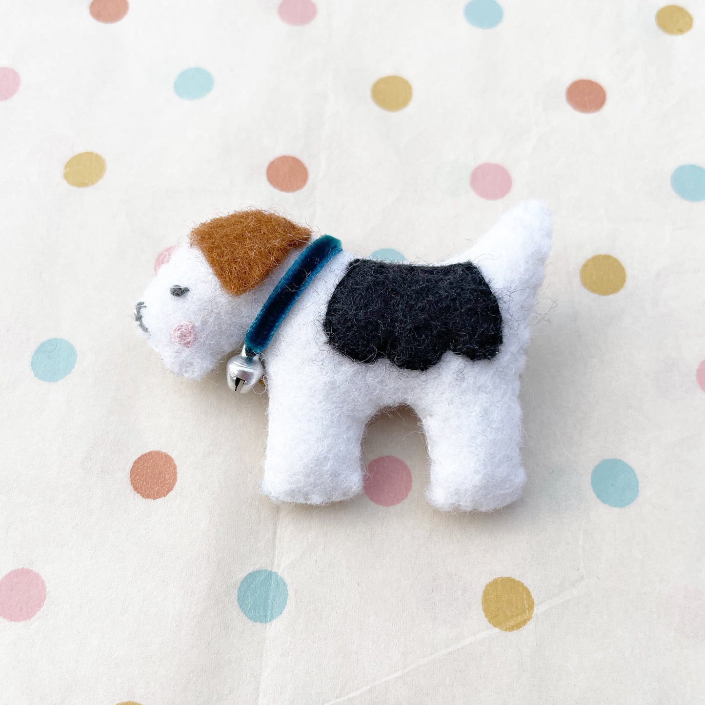 Handmade Wool Felt Terrier Brooch