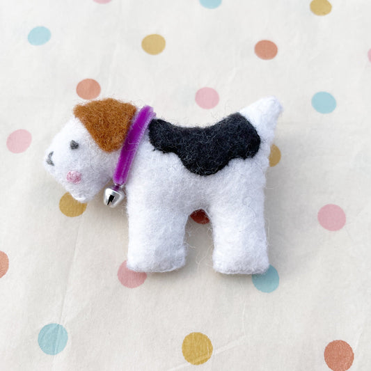 Handmade Wool Felt Terrier Brooch