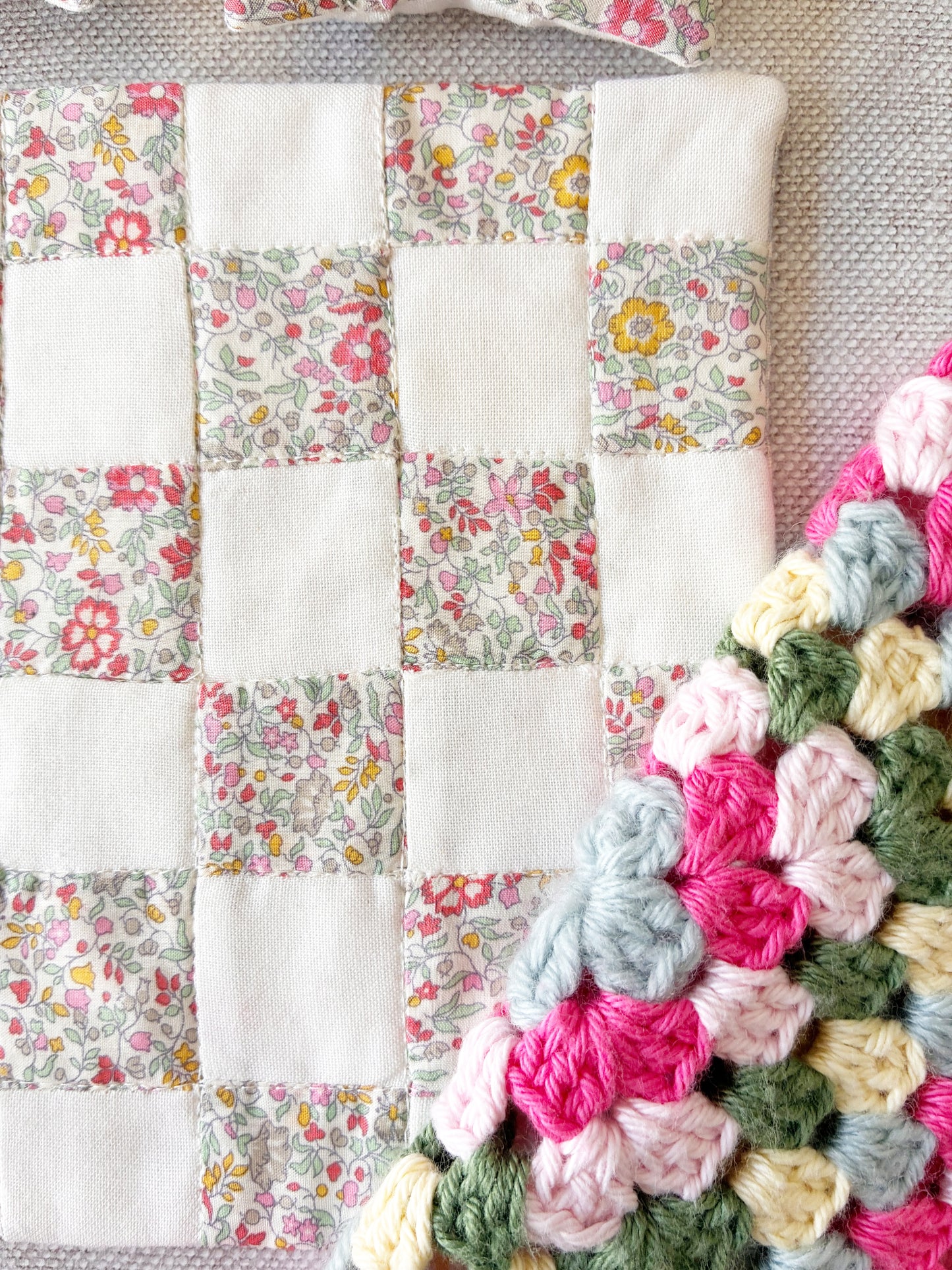 Mouse sized handmade quilt bedding set